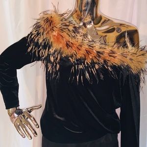 Off the shoulder black Cachet top